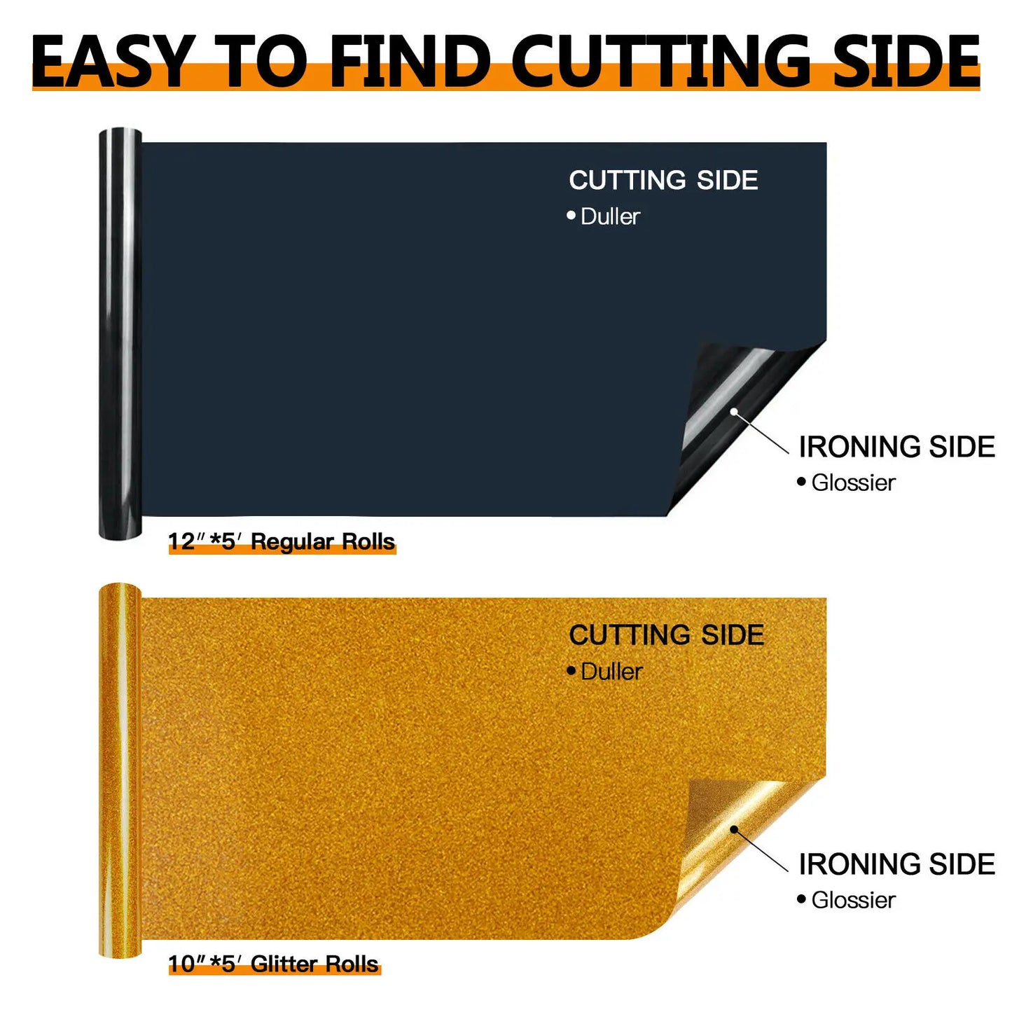 Glitter Heat Transfer Vinyl – 12 Rolls (25 × 150 cm) – Sparkly Iron-On Film for T-Shirt Printing & DIY Projects