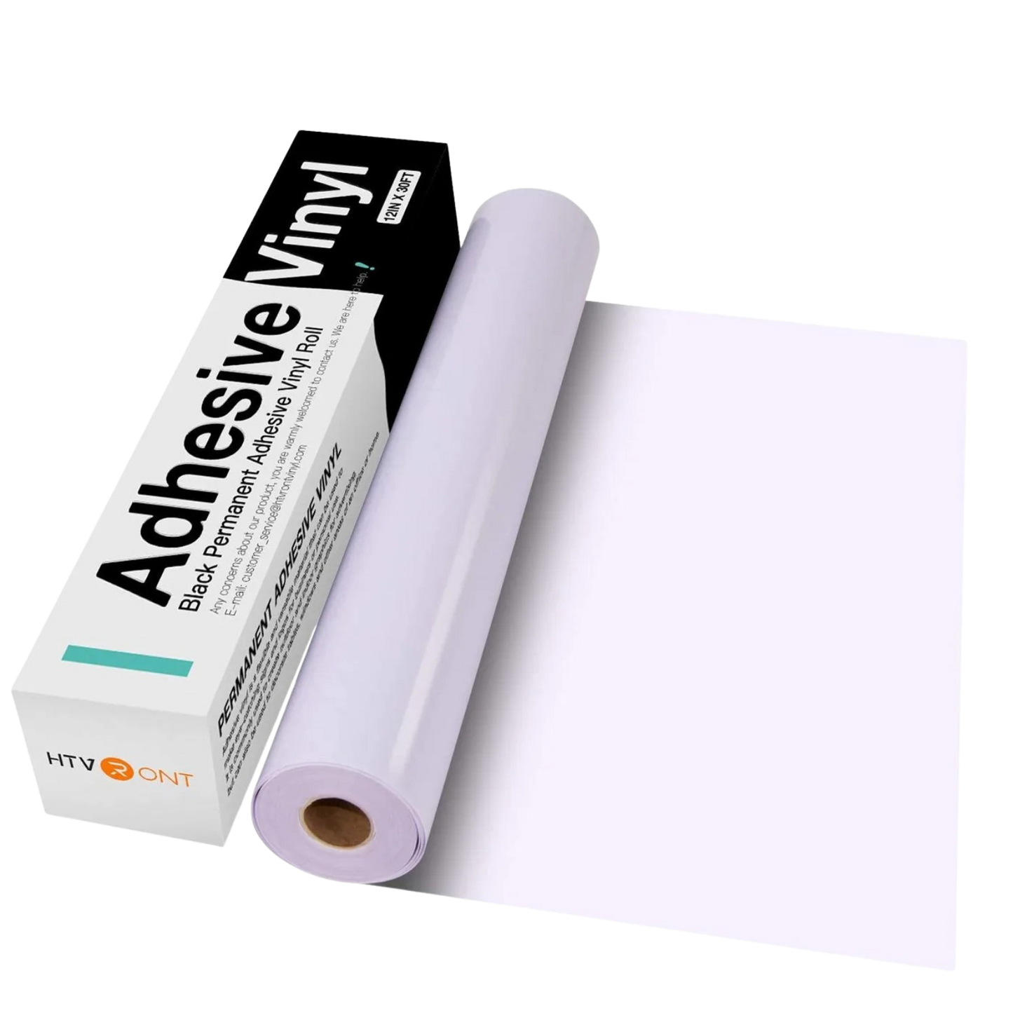 Cricut-Compatible Glossy Adhesive Vinyl Roll – 30×900cm (Permanent, 12in × 30ft) White
