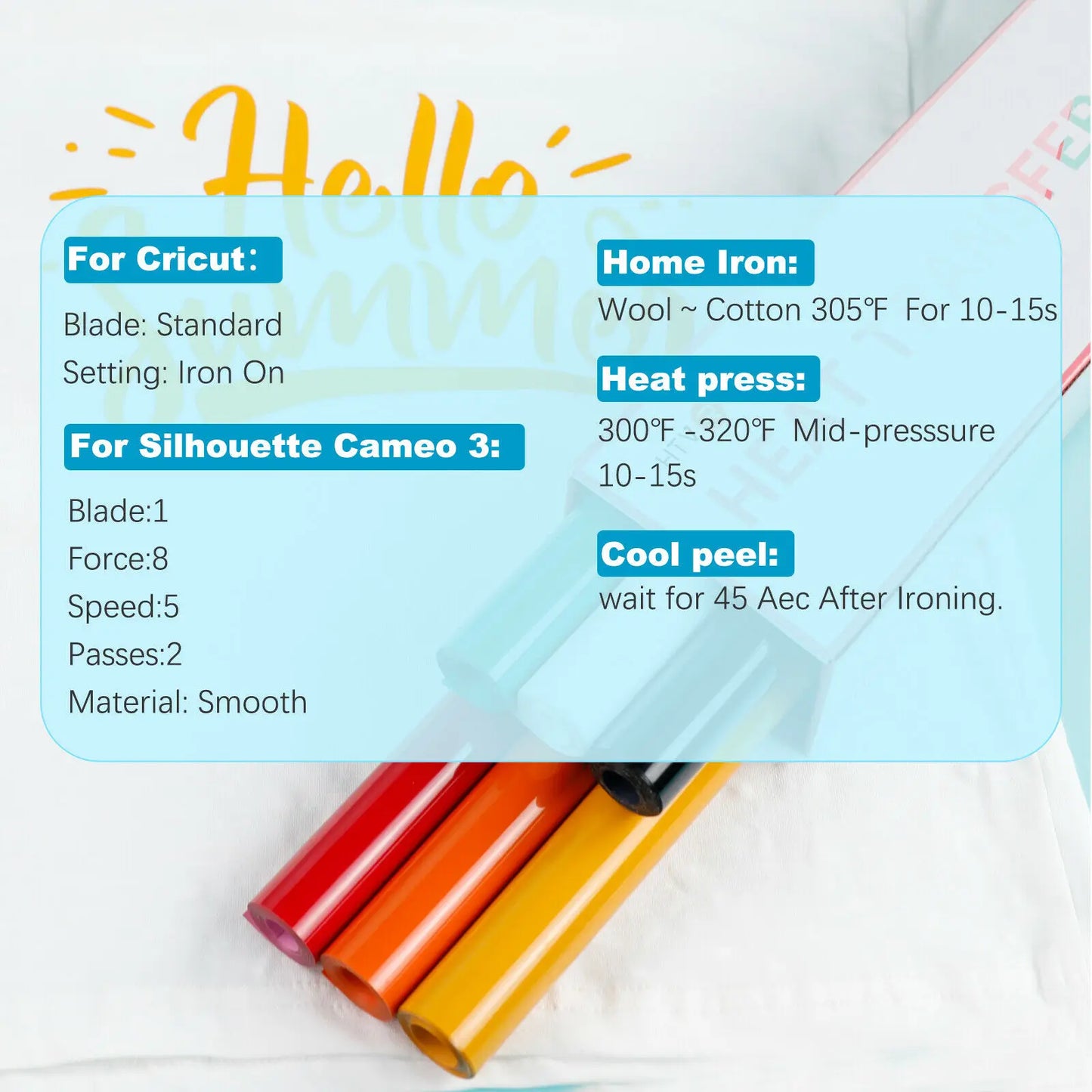 18 Metres of HTV – Compatible with Every Cricut and Silhouette Machine ★★★★★  50% OFF + Free Shipping