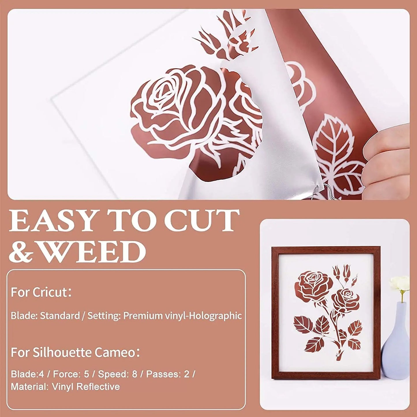 Cricut-Compatible: 9pcs 30×30cm Matte Metallic Permanent Adhesive Vinyl Bundle – Sticky Sheets for Plotter & DIY Crafts